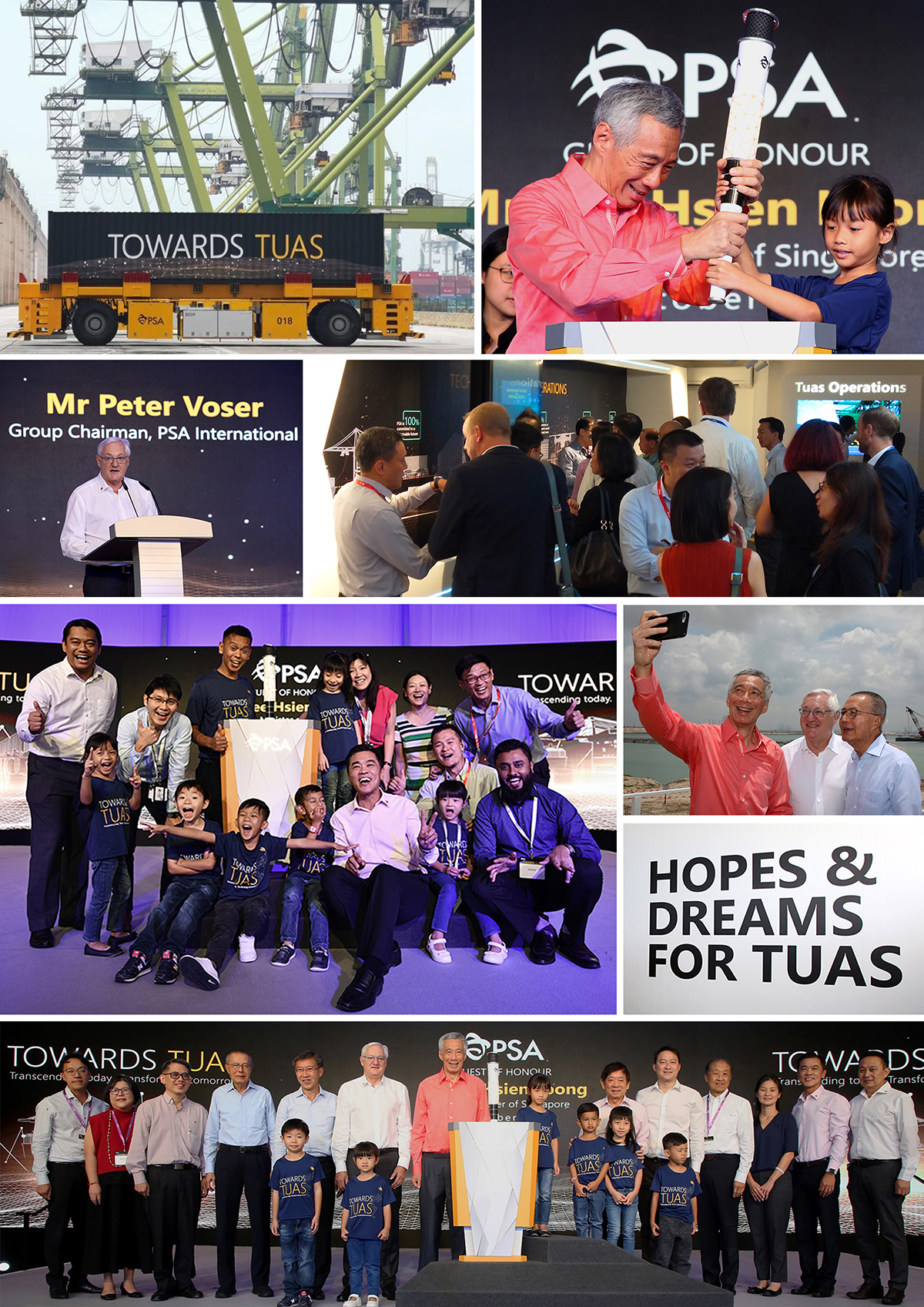 A collage of photos taken during Towards Tuas event