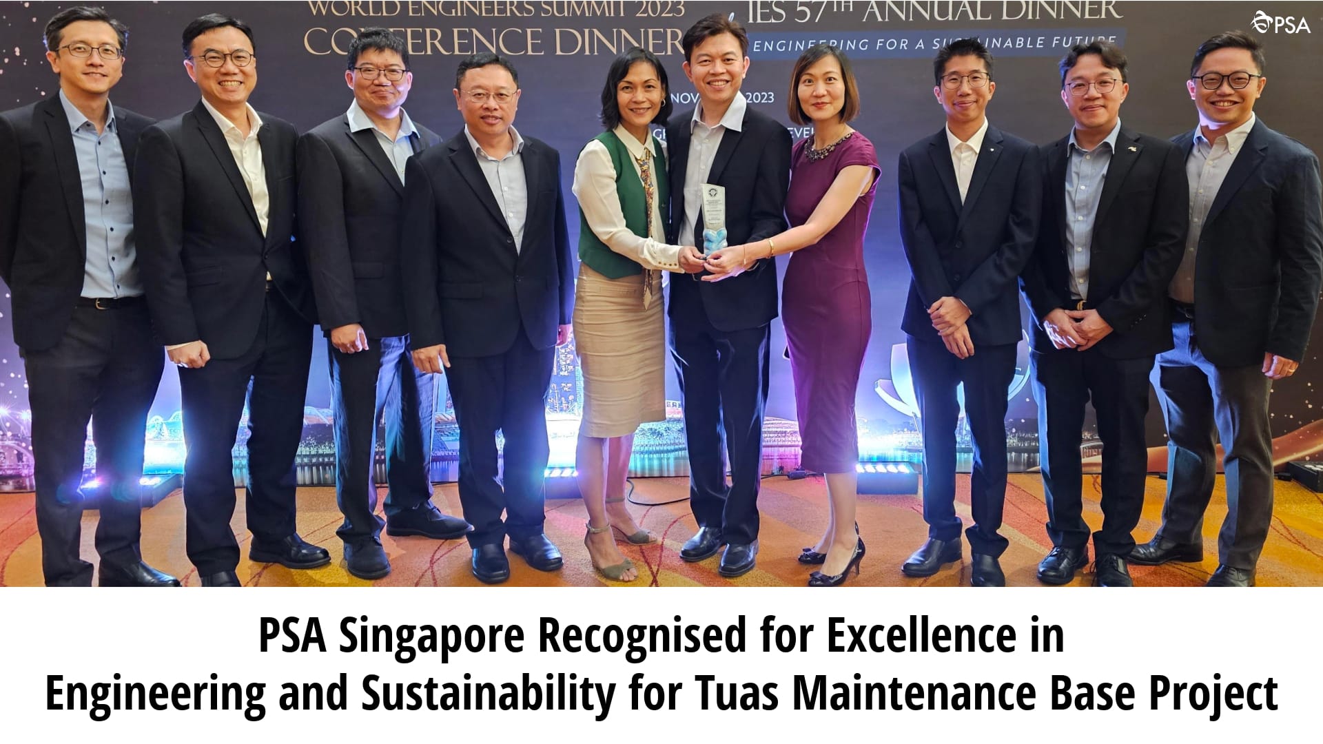 PSA Singapore Recognised for Excellence in Engineering and Sustainability for Tuas Maintenance Base Project