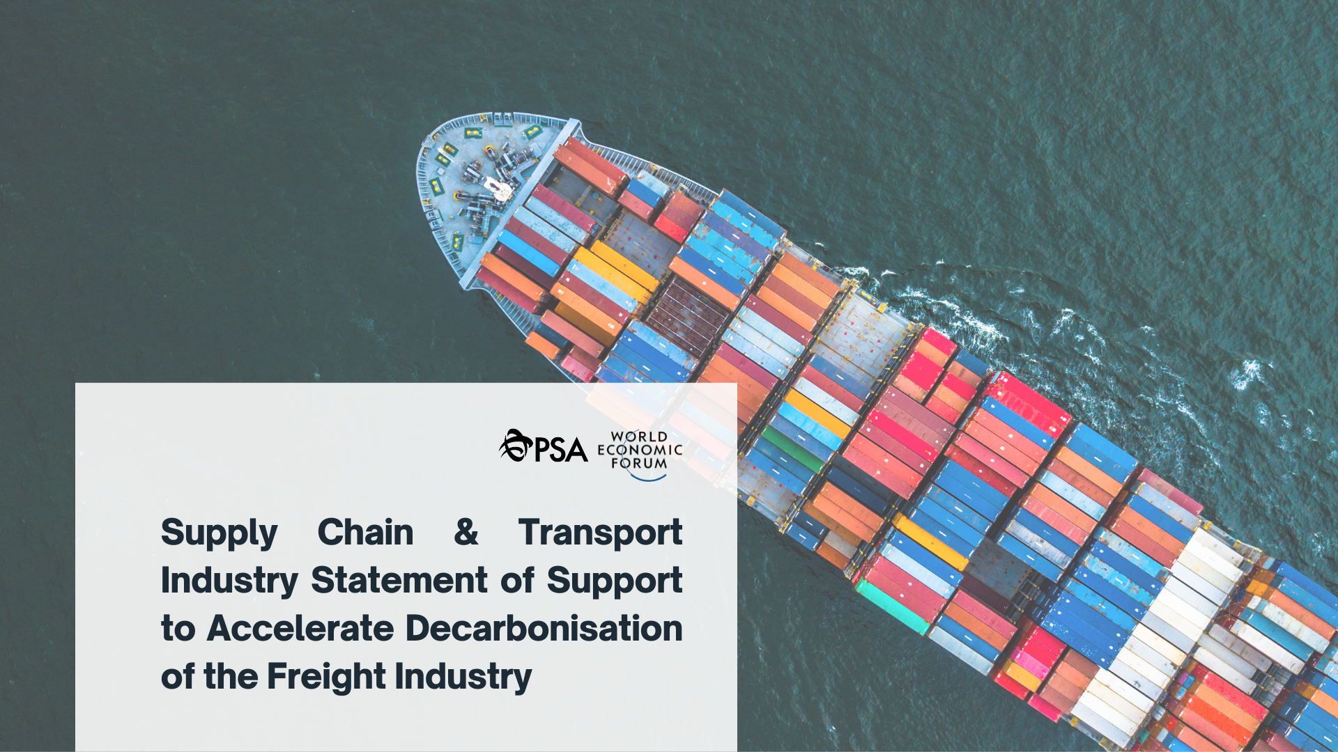PSA Signs Statement of Support to Accelerate Decarbonisation of the Freight Industry